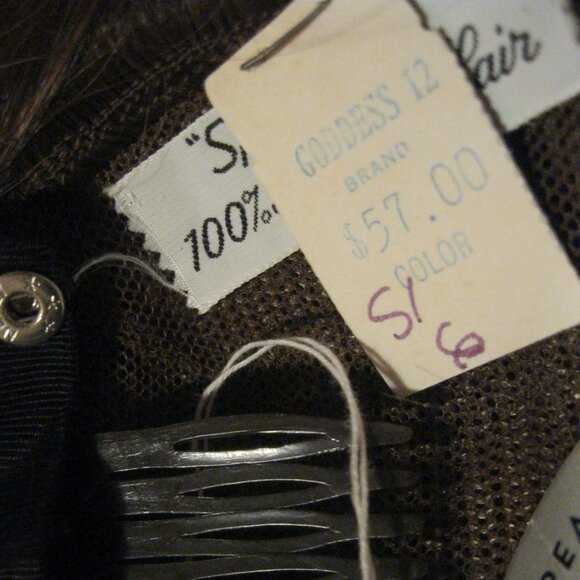 Vintage 100% Human Hair Fall from the 1970's -#6 Dark Brown  NEW with tags - Picture 2 of 7